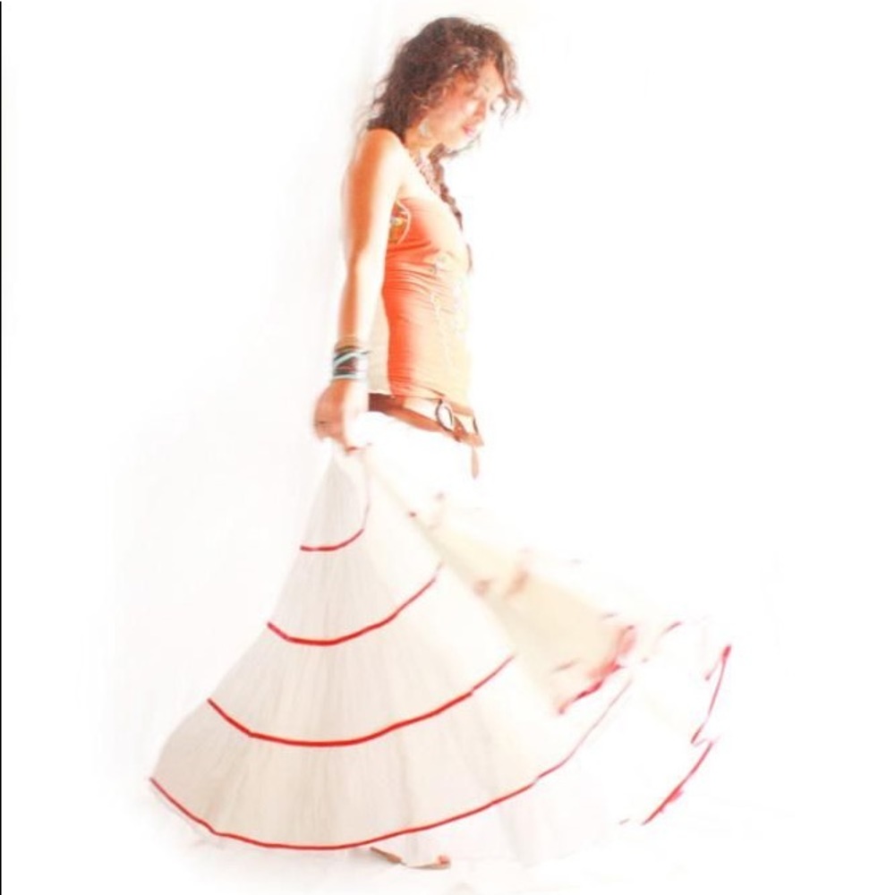 Mexican Skirt Layered Long Maxi Bohemian Hippie